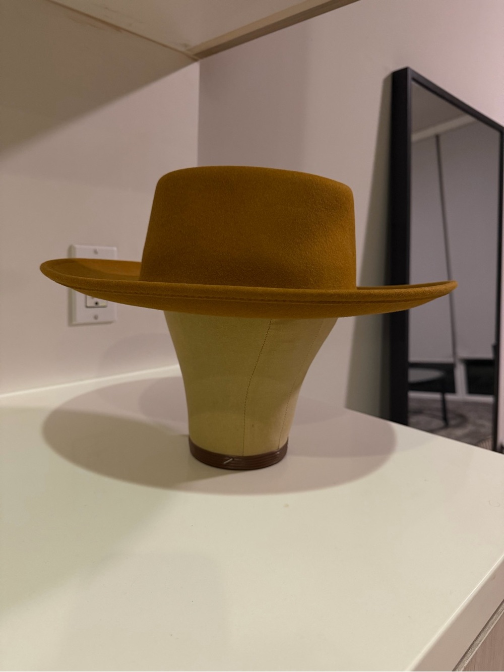GIGI PIP Mustard Felt Wide Brim Hat
